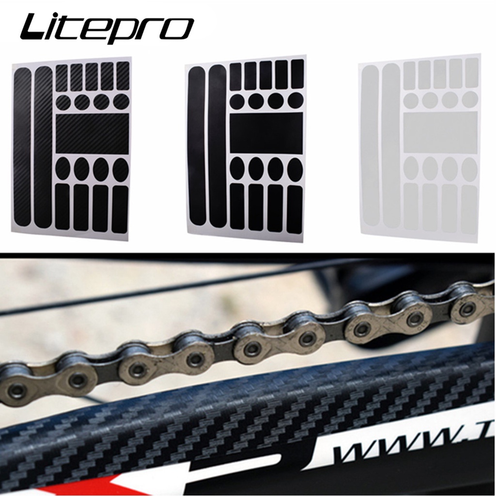 Litepro จักรยานเสือภูเขา Chain Guard สติกเกอร์ Rroad จักรยานพับกรอบด้านหน้าส้อมป้องกันฟิล์ม Anti-Scratch Rhino ผิวสติกเกอร์