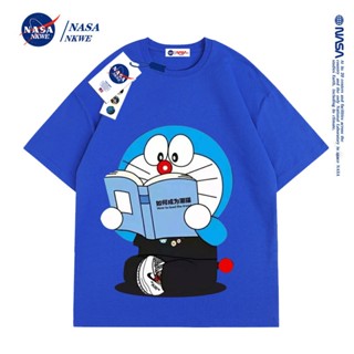 เสื้อยืดแขนสั้น ผ้าฝ้าย ทรงหลวม ลาย NASA แฟชั่นฤดูร้อน สําหรับผู้ชาย และผู้หญิง ผู้ชายและผู้หญิงคู่แขนสั้นสไตล์เดีย_37