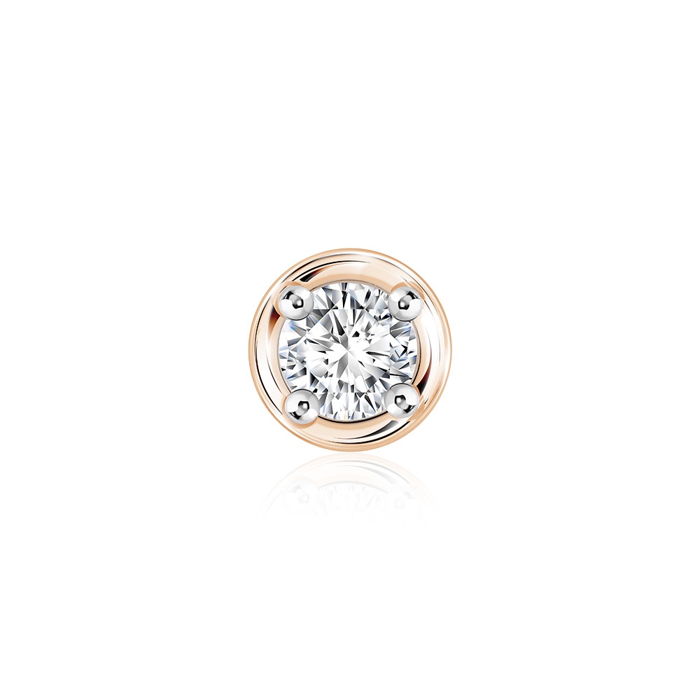 PRIMA ต่างหูเพชรเม็ดเดี่ยว Solite Style (ขนาด 2.60 mm) ตัวเรือน 9K สี RG 991E1479-SG (**จำหน่ายเป็นข้าง**)