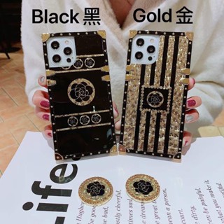 For Infinix Note 7 HOT 8 9 10 10S 11 11S 12 20 Pro 12i 20i 20S Play Fashion Brand Phantom Flower Camellia Square Phone Case With Finger Ring Bracket