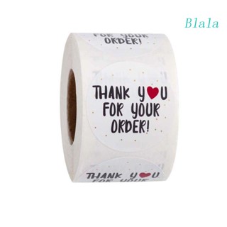 Blala สติกเกอร์ฉลาก ลาย Thank You for Your Order ทรงกลม แฮนด์เมด สําหรับติดตกแต่ง 500 ชิ้น ต่อม้วน