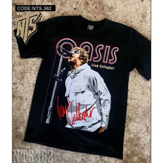 🌟​พร้อมส่ง​🌟 ​Liam Gallagher OASIS เสิ้อยืดดำ เสื้อยืดชาวร็อค เสื้อวง New Type System  Rock brand Sz. S M L XL XXL_19