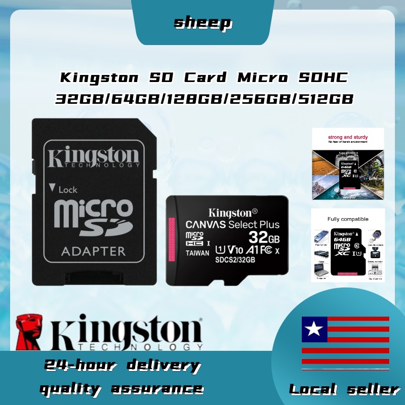 24H To Ship - Kingston SD Card Micro SDHC 16G-512G คุณสมบัติ/Lifetime warranty/Easy to carry/Micro sd/usb c card reader