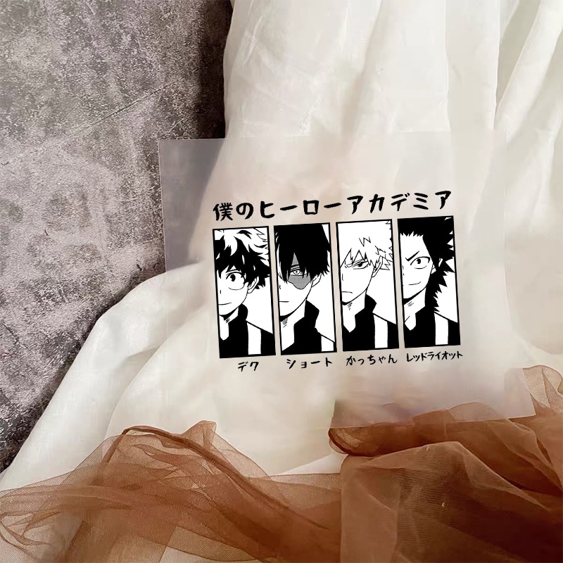 สติกเกอร์ พิมพ์ลายการ์ตูนญี่ปุ่น My Hero Academia กันน้ํา สไตล์ฮาราจูกุ สําหรับติดตกแต่งเสื้อผ้า DIY
