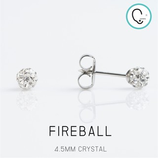 (ส่งฟรี)ต่างหูสำหรับผิวแพ้ง่าย 4.5MM FIREBALLสแตนเลสเกรดการแพทย์ ปลอดภัย 100%_STD033