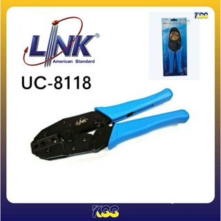 คีมเข้าหัวยี่ห้อ LINK รุ่น UC-8118 ใช้สำหรับย้ำหัว BNC หรือหัว F-TYPE (แบบบีบ) รับประกัน 1 ปี