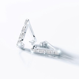 SWAN - Triangle Baguette Cuff ต่างหูหนีบเงินแท้ คล้องหู ไม่ต้องเจาะ ฝังเพชรคิวบิกเซอร์โคเนีย cubic zirconia