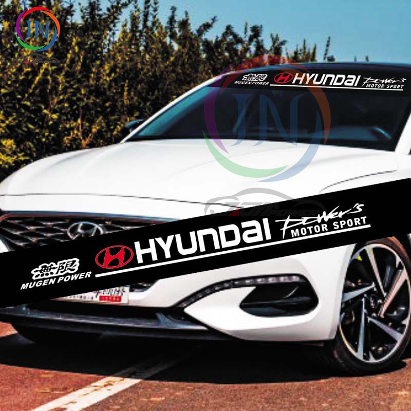 สติ๊กเกอร์สะท้อนแสงรถยนต์ สติ๊กเกอร์กระจกหน้ารถ Hyundai (Free Tools)A-63