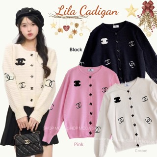 MODA SHOP - Lila Cadigan เสื้อไหมพรมคาดิแกนแขนยาวแฟชั่นผู้หญิงสไตล์เกาหลี