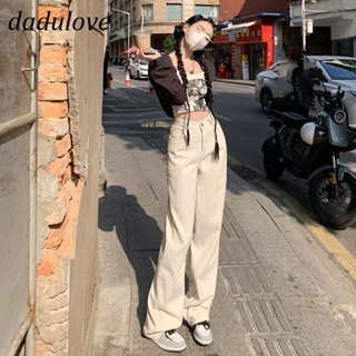 DaDulove💕 New Korean Version of Ins Apricot High-waisted Jeans High-waisted Loose Niche Womens Wide-leg Pants