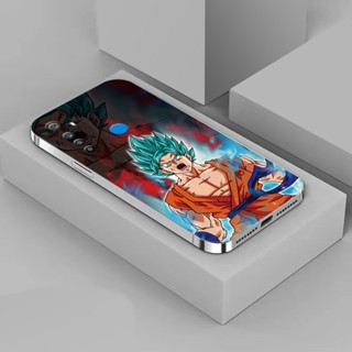 เคส Realme 5 Pro 5i 5S 6i 6S 6 Pro 3 Pro 2 Pro C3i C3 Dragon Ball Goku เคสชุบ ขอบสี่เหลี่ยม สีเงิน ซิลิโคนนิ่ม ป้องกัน เคสโทรศัพท์