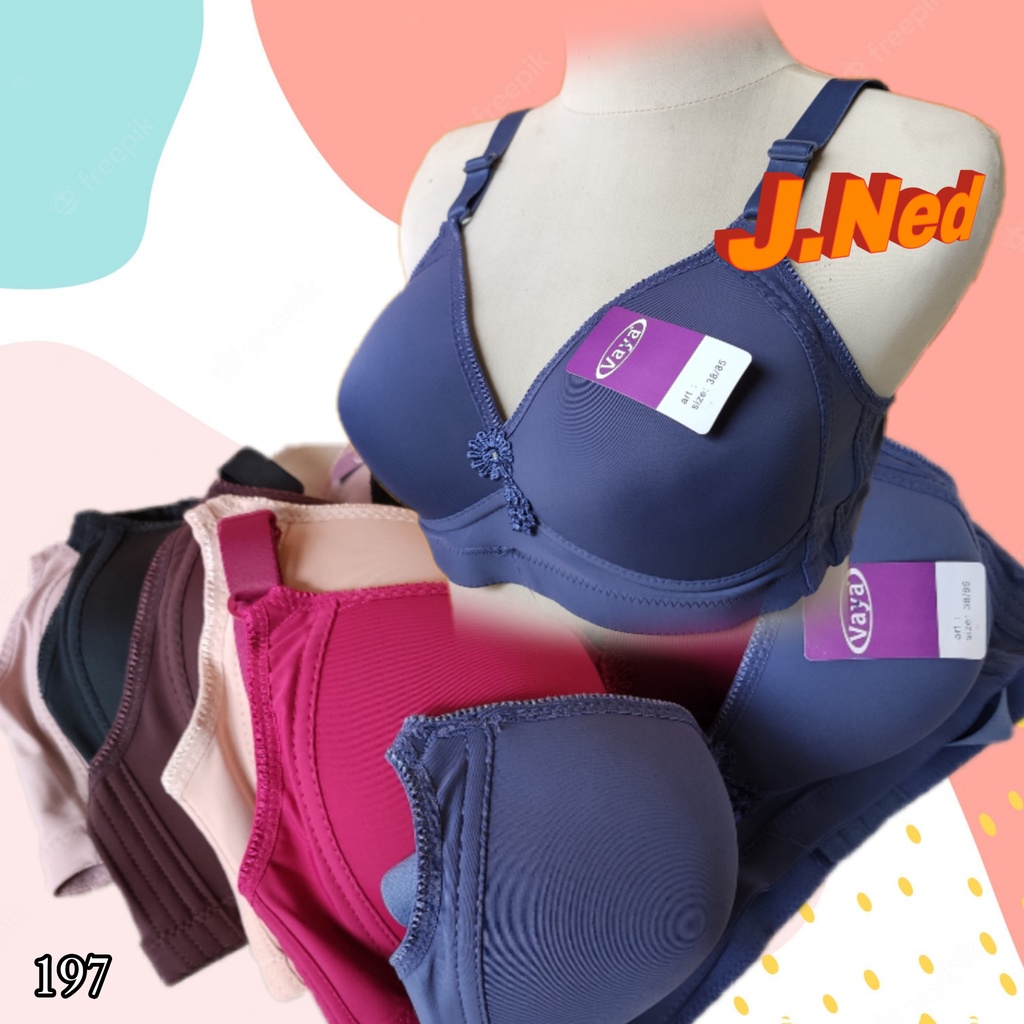 DL197 Vaya Wireless Foam Bra Cup C Size 36C - 46C สามตะขอ