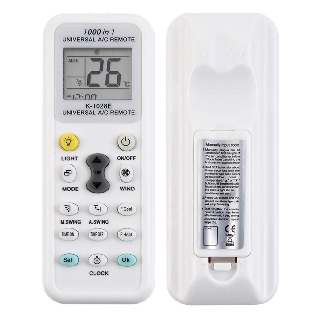 New รีโมทแอร์ รวมทุกยี่ห้อ ใช้ได้ทุกยี่ห้อ รีโมทแอร์รวมรุ่น รุ่น K-1028E #A154