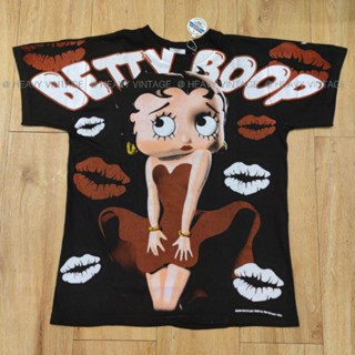 BETTY BOOP OVERPRINT BOOTLEG เสื้อลายการ์ตูน เสื้อลายน่ารักเบ็ตตี้บูฟ