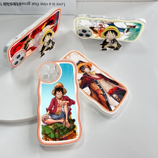 【ฟรี ที่วางโทรศัพท์】Compatible With Samsung Galaxy S20 S10 FE Plus Ultra 5G เคสซัมซุง สำหรับ Soft TPU Clear Case การ์ตูน Straw Hat Kid เคส เคสโทรศัพท์ เคสมือถือ เคสนิ่ม Big Wave Shockproof Cover