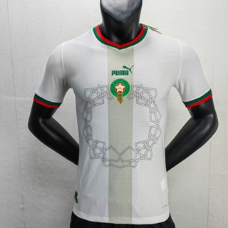 เสื้อกีฬาแขนสั้น ลายทีมชาติฟุตบอล Morocco AAA 2022 ชุดเยือน ไซซ์ S-XXL