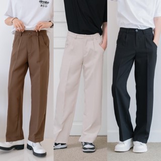 ZAMIO SIGNATURE PANTS มี4สี กางเกงสแลคเอวสูงทรงกระบอกตรง