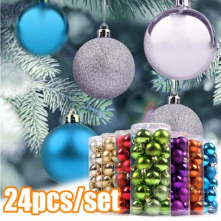 Christmas Tree Decoration Balls 8 cm-24 Balls ลูกบอลตกแต่งต้นคริสมาส ลูกบอลประดับต้นคริสมาส ของตกแต่งต้นคริสมาส คริสมาส