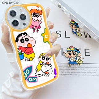 Realme C35 C33 C30 C31 เคสเรียวมี สำหรับ Case Cartoon Shin-chan Wave Bracket เคส เคสโทรศัพท์ เคสมือถือ Full Back Cover Soft Cases Protective Shockproof Casing