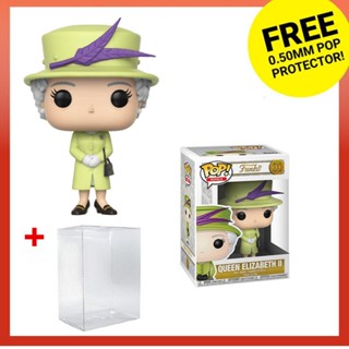 โมเดลฟิกเกอร์ Funko POP Royals Queen Elizabeth II 01 พร้อมตัวป้องกัน ของเล่นสําหรับเด็ก