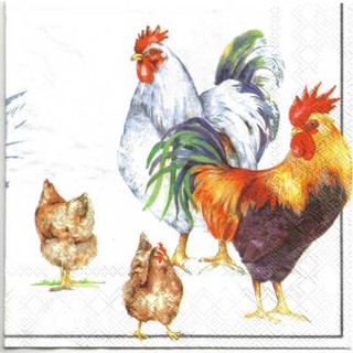 Pladao Napkin ภาพสัตว์ ภาพวาดลายเส้น Chicken ไก่ ภาพร่าง กระดาษ แนพกิ้น สำหรับงานศิลปะ เดคูพาจ decoupage ขนาด L 33x33