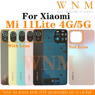 ฝาครอบแบตเตอรี่ด้านหลัง พร้อมกรอบเลนส์ สําหรับ Xiaomi Mi 11 Lite 4G 5G