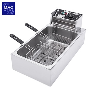 MAO หม้อทอดไฟฟ้า สแตนเลส ตะแกรงคู่ 12ลิตร ขนาดใหญ่ Deep Frye…