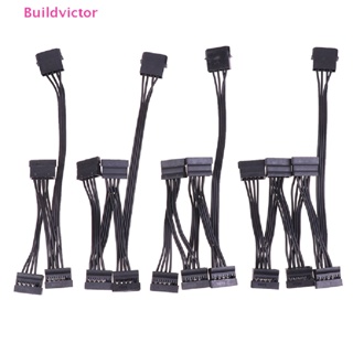 Buildvictor สายเคเบิลฮาร์ดไดรฟ์ SATA 4Pin 1 ตัวผู้ เป็น 3 4 5 6 ตัวเมีย