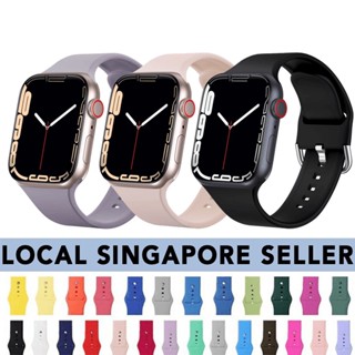 สายนาฬิกาข้อมือซิลิโคน สําหรับ Apple Watch Series 8 7 6 5 4 3 2 1 SE Ultra 45 มม. 44 มม. 42 มม. 41 มม. 40 มม. 38 มม. iWatch