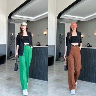 (K2.) Classy Pants กางเกงตะขอหน้ากระบอกกลางแต่งหูเข็มขัด