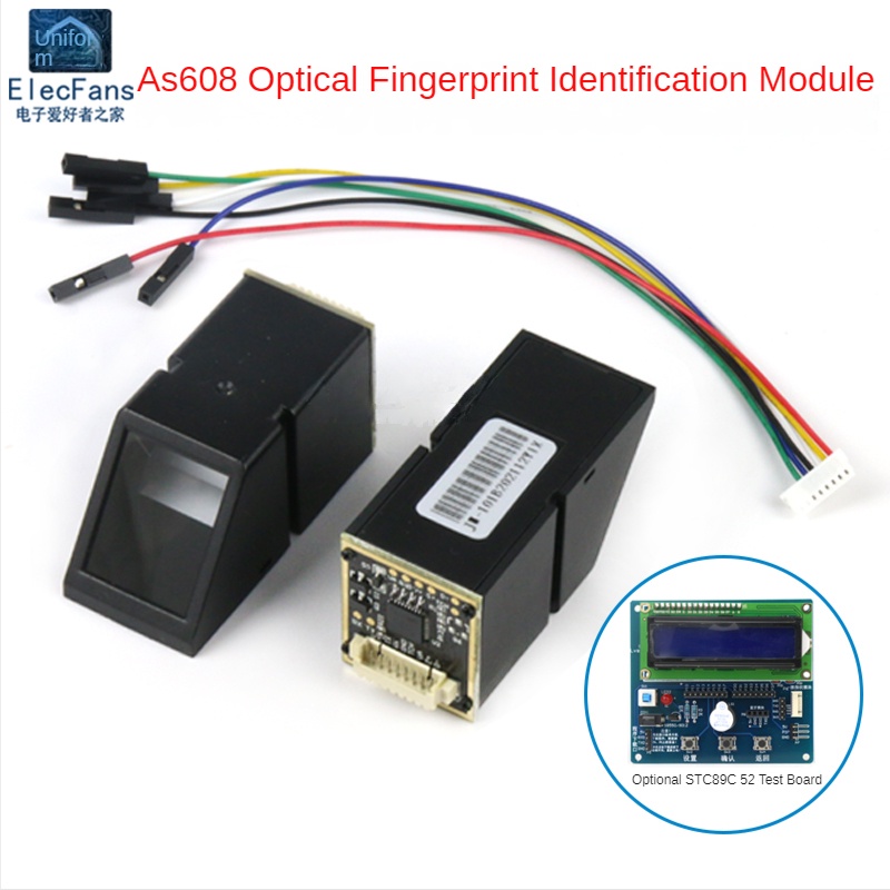 AS608 Optical Fingerprint Acquisition Sensor Identification Module Attendance Punching Door Lock Finger Matching PCB Boa