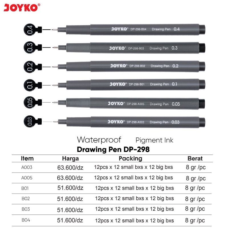 JOYKO DP-298 DRAWING PEN RETAIL / JOYKO DRAWING PEN (1 ชิ้น)