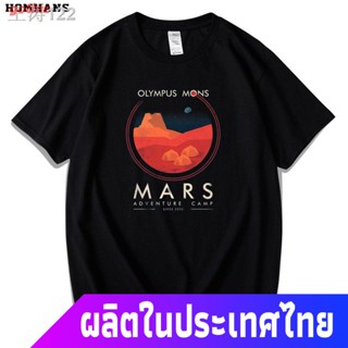 gothic เสื้อยืดกีฬา สีแดงเกาหลี Mars Rescue Space Illustrator สไตล์ NASA SPACE Martian Cotton เสื้อยืดแขนสั้นผู้ชาย_07