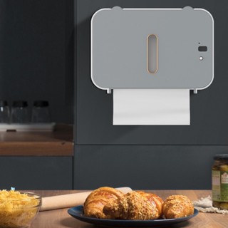 Automatic Roll Paper Dispenser Wall-Mounted Punch-Free Toilet Paper Holder Eletric Paper Towel Dispenser Tissue Box Cove