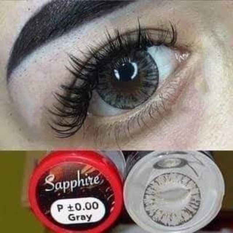 คอนแทคเลนส์ รุ่น Sapphire/Frong/Furbish สีเทา/ตาล Gray/Brown มีค่าสายตา (0.00)-(-7.50)