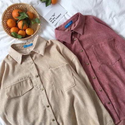 Rommers พร้อมส่ง‼️เสื้อเชิ๊ตลูกฟูกร่องเล็ก