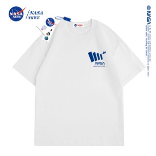 เสื้อยืดแขนสั้นลําลอง คอกลม ผ้าฝ้าย ทรงหลวม พิมพ์ลาย NASA สวมใส่สบาย แฟชั่นฤดูร้อน ใหม่_54