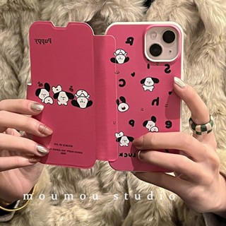 เคสป้องกันโทรศัพท์มือถือ แบบฝาพับแม่เหล็ก ลายการ์ตูนลูกสุนัขน่ารัก สําหรับ Apple Iphone 14promax 13 13pro 12 11 Pro