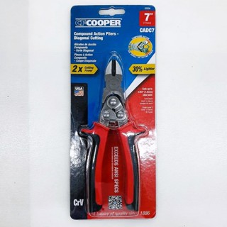 คีมปากเฉียง คีมตัดปากเฉียง ลดแรงบีบ เพิ่มแรงตัด 2เท่า 7" CF COOPER