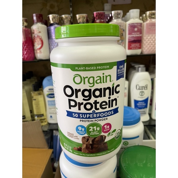 Orgain Organic Plant Protein Powder 1.2kg creamy chocolate fudge flavored USDA