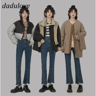 DaDulove💕 New Korean Version of Ins Retro Irregular Jeans High Waist Fashion plus Size Womens Cropped Pants