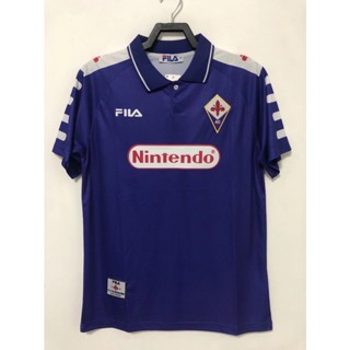 เสื้อกีฬาแขนสั้น ลายทีมชาติฟุตบอล Fiorentina 1998 Fiorentina ชุดเหย้า สไตล์วินเทจ ไซซ์ S-XXL