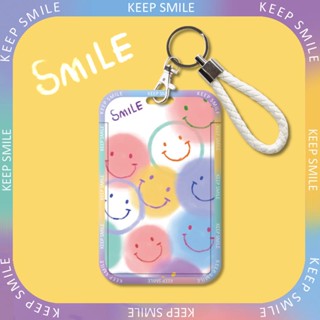 เคสป้องกันโทรศัพท์มือถือ แบบแข็ง กันกระแทก ลายการ์ตูนหน้ายิ้มน่ารัก พร้อมสายคล้องคอ และช่องใส่บัตร สําหรับงานมหาวิทยาลัย