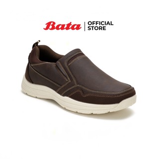 Bata บาจา รองเท้าคัทชู รองเท้าหุ้มส้น รองเท้าลอฟเฟอร์ Loafers รองเท้าลำลองชายแบบสวม รองเท้าหน้าร้อน สำหรับผู้ชาย  รุ่นTERREX-EN สีน้ำตาล 8514241