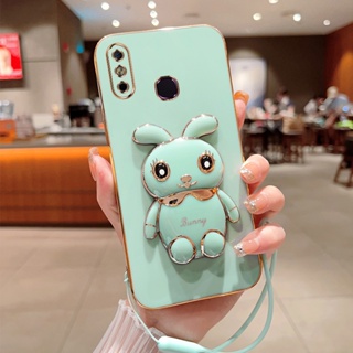 เคสโทรศัพท์มือถือ ลายการ์ตูนกระต่าย พร้อมสายคล้อง หรูหรา สําหรับ Infinix Smart 7 X6515