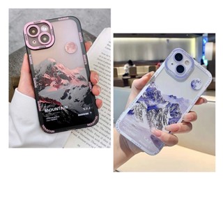 เคสไอโฟนวิวทิวทัศน์ภูเขาน้ำแข็งชมพู/ม่วง i7-14promax (Case iphone) เคสมือถือ เคสภูเขา เคสน้ำเเข็ง เคสดวงจันทร์ เคสวิว