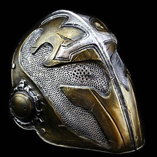 Hat หมวก Templar Mask Death Race ซิ่งสั่งตาย สีทอง อัศวิน นักรบ ฮาโลวีน วัสดุ ไฟเบอร์กลาส Fiberglass Halloween