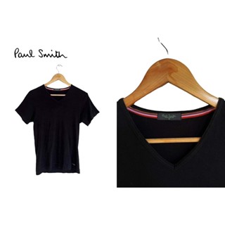 เสื้อยืด Paul Smith Underwear ผู้ชาย ของแท้ แขนสั้น สีดำ คอวี มีโลโก้ ตรงชายเสื้อ ไซส์ M มือสอง จากตู้ญี่ปุ่น สภาพดี