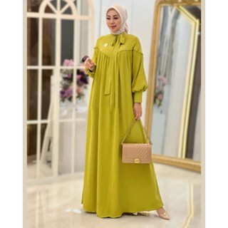 - Melody Dress Maxy l Gamis Brocade Plain Premium Fit To XL l Maxi Dress For Muslim Teenage Women