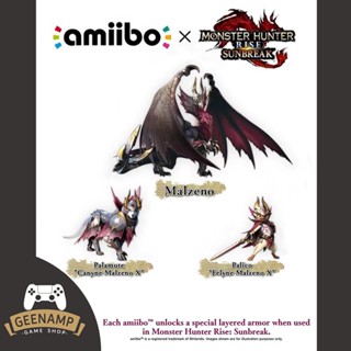 (โค้ดshopee 10DDXSEPW2 ลด10%) AMIIBO [มือ1] Monster Hunter Rise : Sunbreak Series Figure # Nintendo Switch # NSW